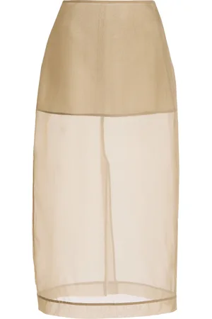 The Frankie Shop Exclusive Peri Silk-Blend Chiffon Midi Skirt, , XS