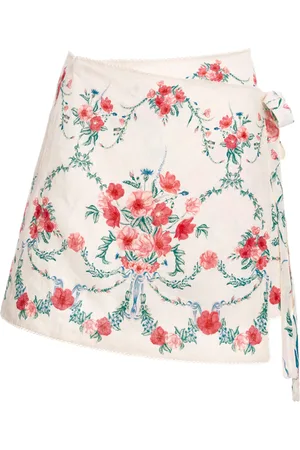 Agua by Agua Bendita Luna Printed Linen Mini Pareo, , XS/S
