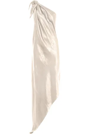 Anna October Desiree Asymmetric Satin Midi Dress, , L