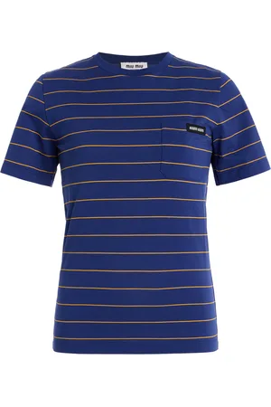 Miu Miu Striped Cotton Jersey T-Shirt, , S