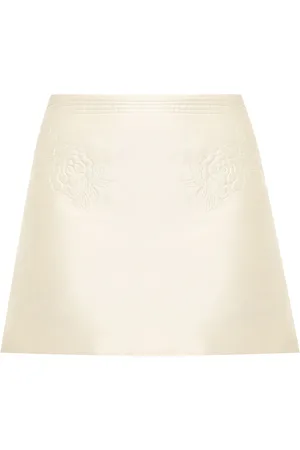Anna October Bellamy Embroidered Satin Mini Skirt, , XS