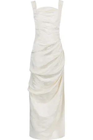 Paris Georgia Raf Floral-Jacquard Draped Dress, , M