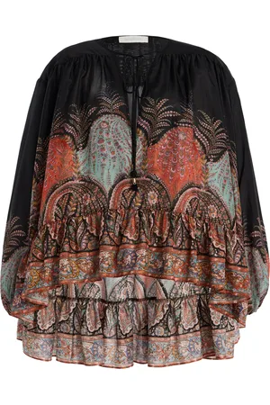ZIMMERMANN Rhiannon Ruffled Silk Top, , 0P