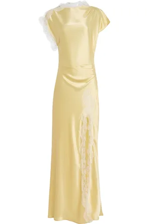 Anna Quan Exclusive Martha Lace-Trimmed Satin Maxi Dress, , UK 14