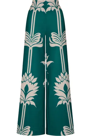 Andres Otalora Darshan High-Waisted Scuba Wide-Leg Pants, , US 2