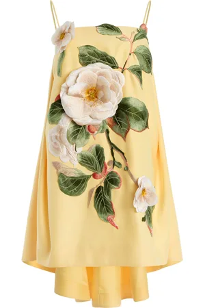 LEO LIN Exclusive Felicia Appliquéd Camelia-Printed Mini Dress, , AU 8