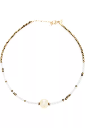 Joie DiGiovanni 14K Gold; Aquamarine; Pyrite and Pearl Necklace, , OS, , Gifts For Her