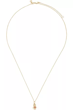 Sydney Evan Baby Robot Charm Tiffany Chain 14K Diamond Necklace, , OS, , Gifts For Her