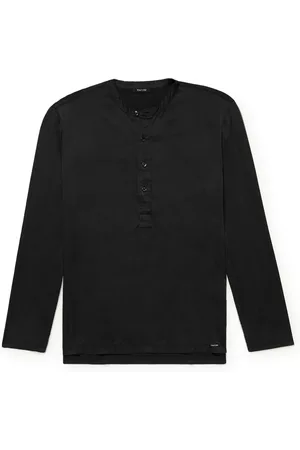 Tom Ford Stretch-Silk Satin Henley Pyjama Top