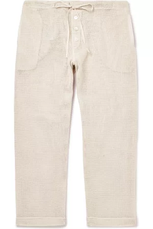 BODE Straight-Leg Macramé Cotton Drawstring Trousers