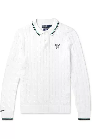 POLO RALPH LAUREN Wimbledon Logo-Embroidered Striped Cotton-Jersey Polo  Shirt for Men