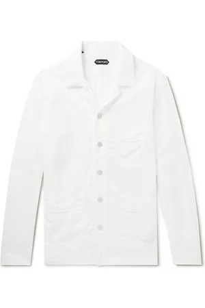 Albini White Performance Lyocell Stretch Twill Shirt
