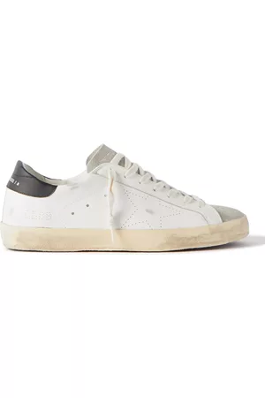 Golden Goose Superstar Distressed Leather and Suede Sneakers