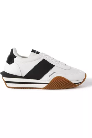 Tom Ford James Rubber-Trimmed Leather and Suede Sneakers