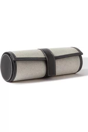 Bamford Watch Department Leather-Trimmed Canvas Watch Roll