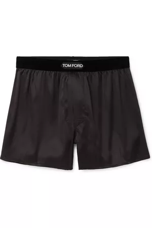 Tom Ford Velvet-Trimmed Stretch-Silk Satin Boxer Shorts