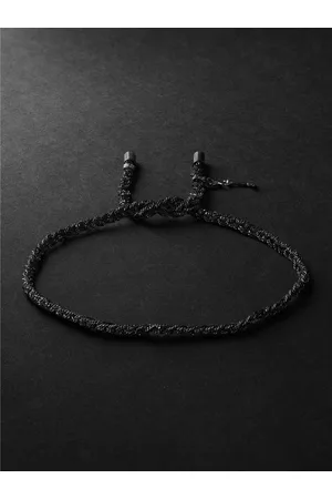 CAROLINA BUCCI Lucky Secret Blackened Gold and Silk Bracelet