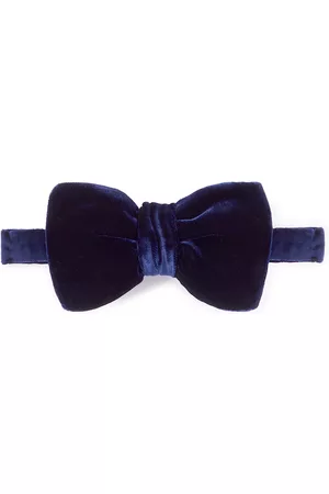 Gucci Horsebit-print Silk-twill Bow Tie In Navy