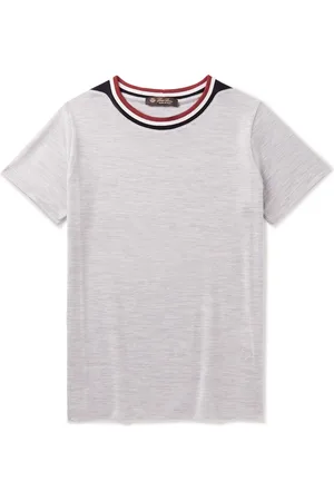 Loro Piana Striped Silk and Cotton-Blend T-Shirt