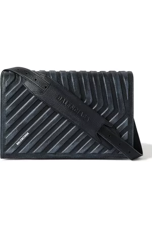 Balenciaga Distressed Full-Grain Leather Messenger Bag