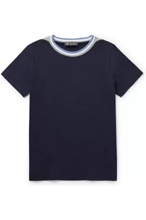 Loro Piana Contrast-Tipped Silk and Cotton-Blend T-Shirt