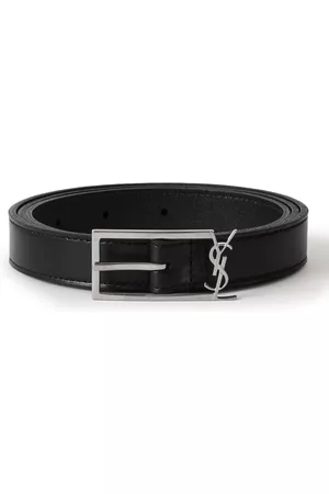 Saint Laurent | Women 30mm Folk Brushed Leather Belt Black 90