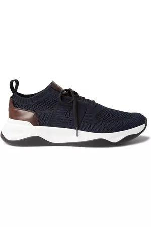 Shadow Knit and Leather Sneaker - Size: 7.5 - Men - Berluti