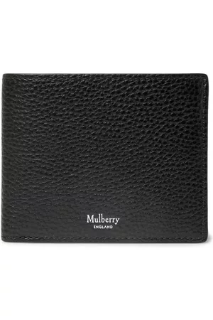 Mulberry Plaque Continental Wallet in Black Nappa with Shiny Pale