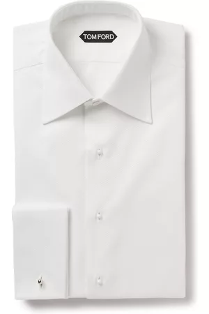 Tom Ford Double-Cuff Cotton-Piqué Tuxedo Shirt