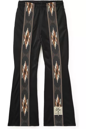 KAPITAL Kochi & Zephyr Straight-Leg Webbing-Trimmed Jersey Sweatpants