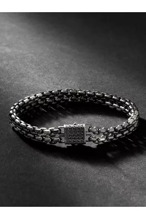 John Hardy Industrial Double Row and Rhodium Bracelet