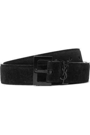 SAINT LAURENT - 3cm Full-Grain Leather Belt - Men - Black - EU 85 for Men