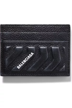Balenciaga Logo-Print Embossed Full-Grain Leather Cardholder