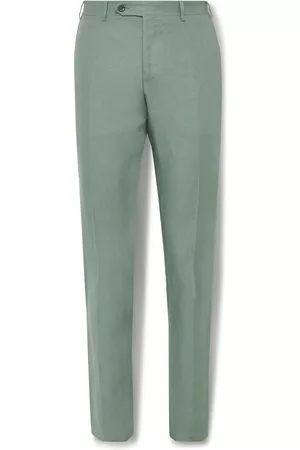 FAIWAD Women's Elegant High Waist Pants with Belt Straight Leg Work Office Suit  Trousers (Medium, Green) - Walmart.com