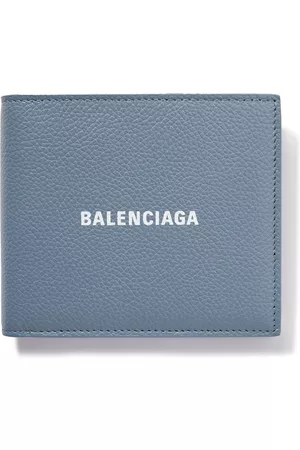 Balenciaga Logo-Print Full-Grain Leather Billfold Wallet