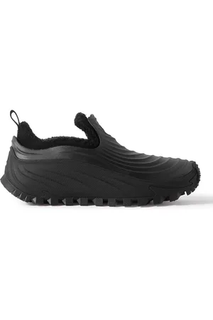 Moncler Aqua Faux Shearling-Lined Rubber Slip-On Sneakers