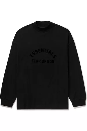 FEAR OF GOD ESSENTIALS Logo-Flocked Cotton-Blend Jersey Mock-Neck Sweatshirt  for Men