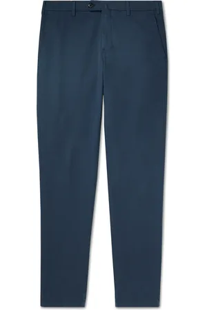 Loro Piana Pantaflat Slim-Fit Pleated Stretch-Cotton Trousers