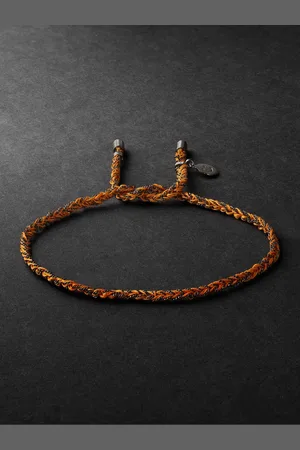 CAROLINA BUCCI Lucky Happiness Blackened Gold and Silk Bracelet