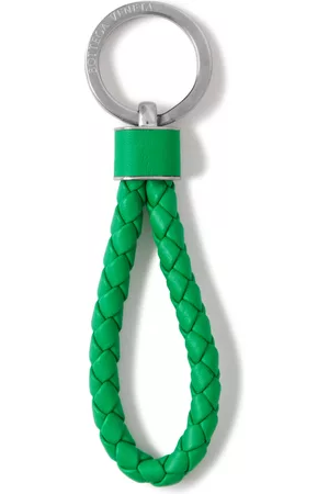 Bottega Veneta Silver-Tone and Braided Leather Key Fob