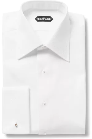 Tom Ford Slim-Fit Bib-Front Double-Cuff Cotton Tuxedo Shirt
