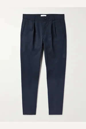 Mr P. Tapered Pleated Garment-Dyed Cotton-Twill Trousers