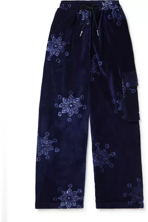 Dark blue pleated velvet trousers Luxara  48  K41820590048