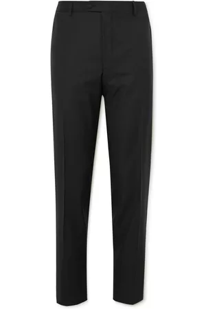 Mens Wool Suit Trousers  Moss