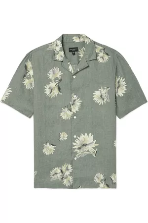 CLUB MONACO Camp-Collar Linen Shirt for Men