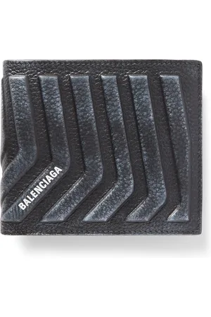 Balenciaga Logo-Print Full-Grain Leather Billfold Wallet