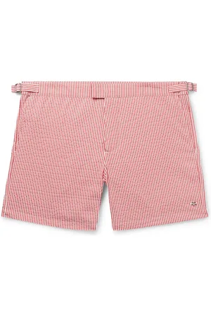 Loro Piana Schooner Straight-Leg Mid-Length Striped Seersucker Swim Shorts