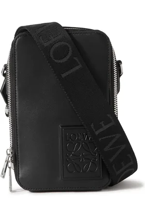 Loewe Logo-Debossed Leather Messenger Bag