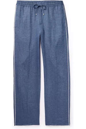 Loro Piana Hierai Straight-Leg Linen Drawstring Trousers