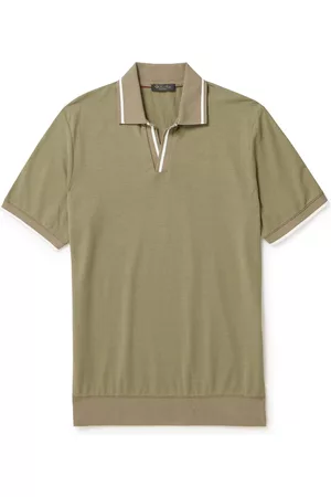 Loro Piana Open-Collar Cotton Polo Shirt